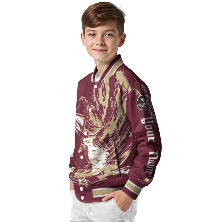customized florida state seminoles fishing passion garnet white jacket trendy