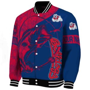 customized fresno state bulldogs fishing rod blue jacket best selling