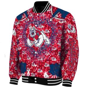 customized fresno state bulldogs heart explosion red jacket best selling