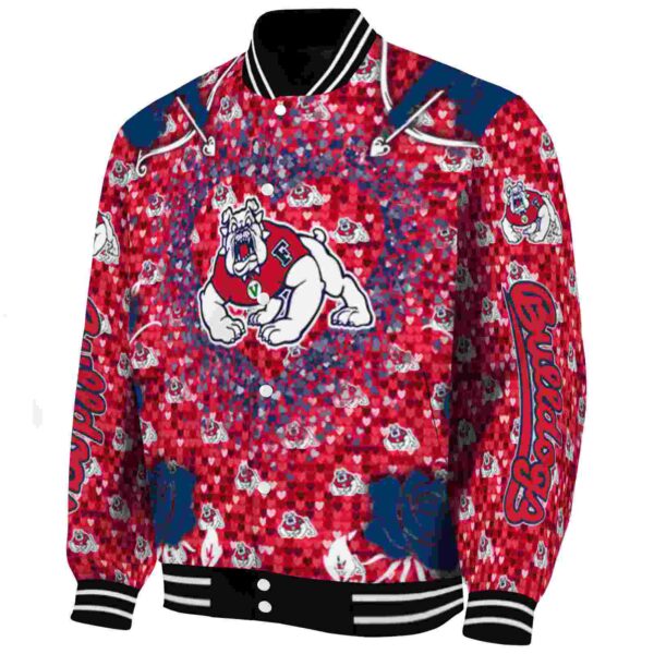 customized fresno state bulldogs heart explosion red jacket best selling