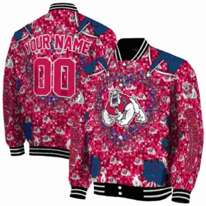 customized fresno state bulldogs heart explosion red jacket fashion forward