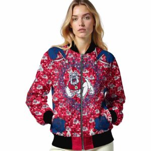customized fresno state bulldogs heart explosion red jacket latest model