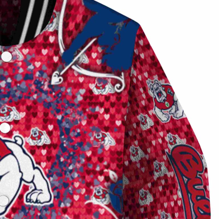 customized fresno state bulldogs heart explosion red jacket premium grade