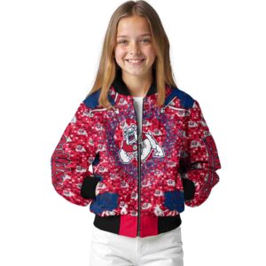 customized fresno state bulldogs heart explosion red jacket top rated