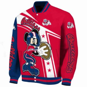 customized fresno state bulldogs mickey football red white jacket best selling