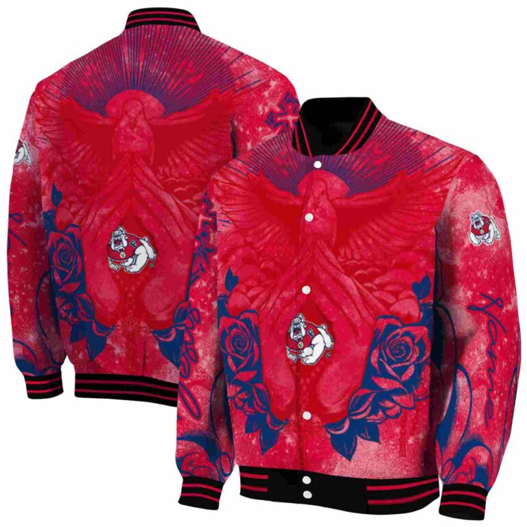 customized fresno state bulldogs praying hands red jacket fashion forward