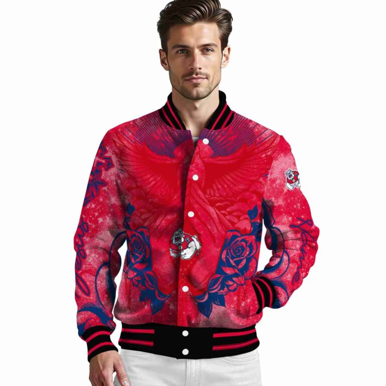customized fresno state bulldogs praying hands red jacket high quality
