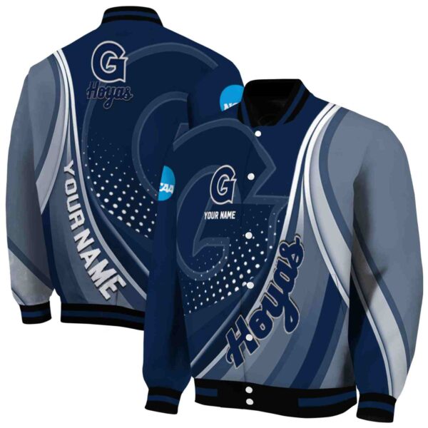 customized georgetown hoyas wave patterns blue jacket fashion forward