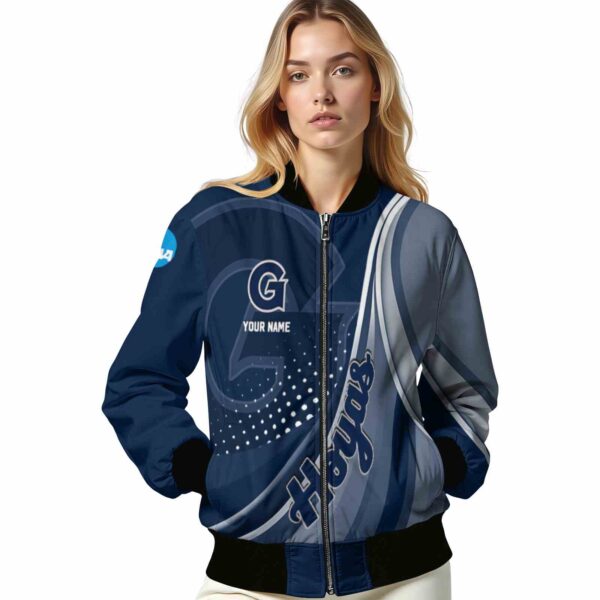 customized georgetown hoyas wave patterns blue jacket latest model