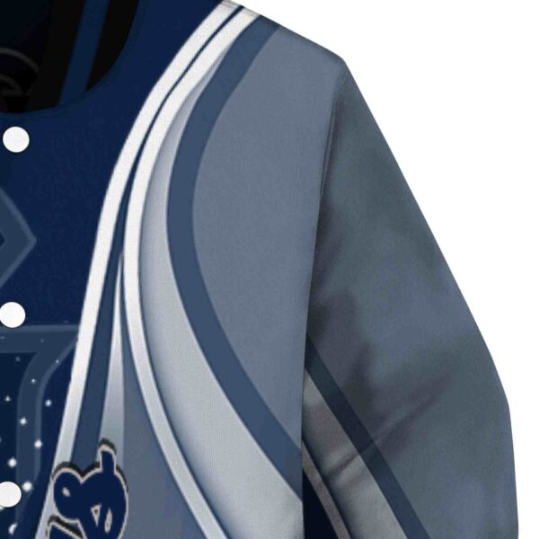 customized georgetown hoyas wave patterns blue jacket premium grade