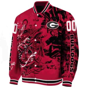 customized georgia bulldogs fishing art red jacket best selling