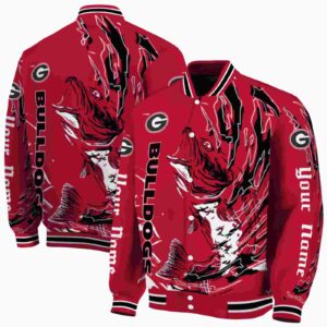 customized georgia bulldogs fishing passion red white jacket fashion forward