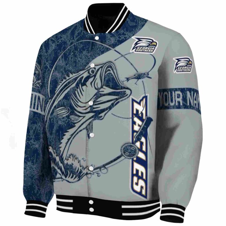 customized georgia southern eagles fishing rod grey jacket best selling