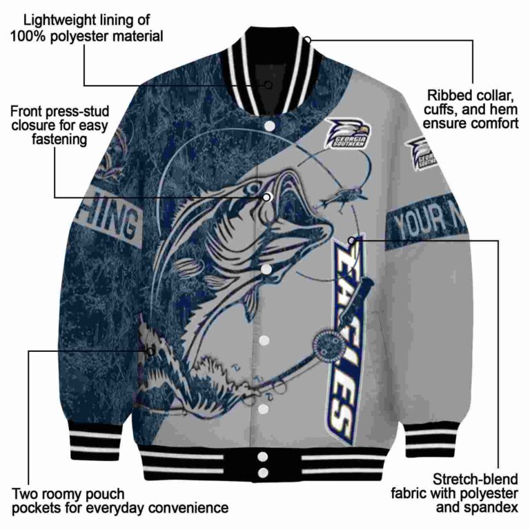 customized georgia southern eagles fishing rod grey jacket new arrival