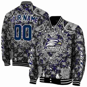 customized georgia southern eagles heart explosion blue jacket fashion forward