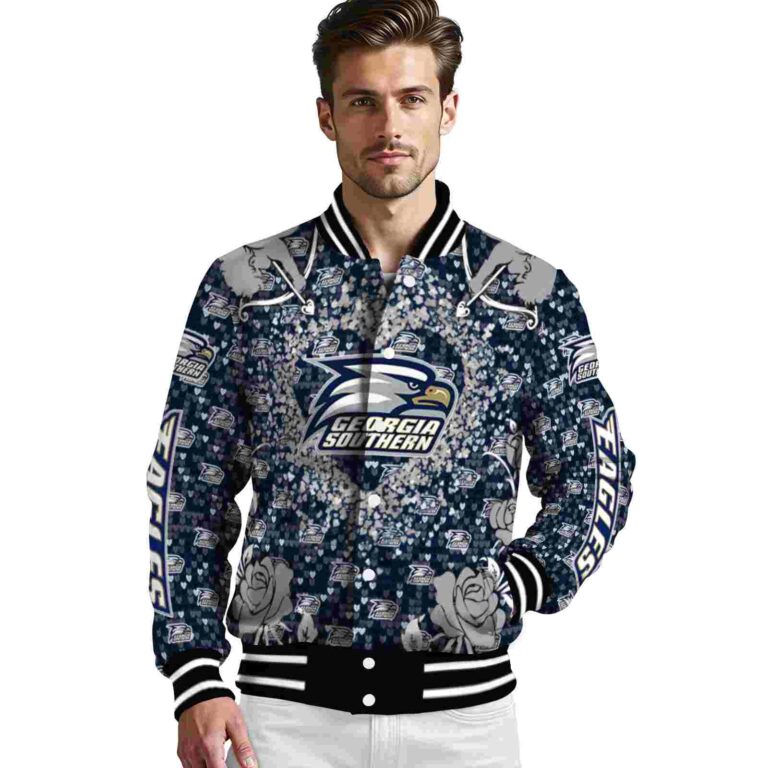 customized georgia southern eagles heart explosion blue jacket high quality