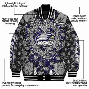 customized georgia southern eagles heart explosion blue jacket new arrival