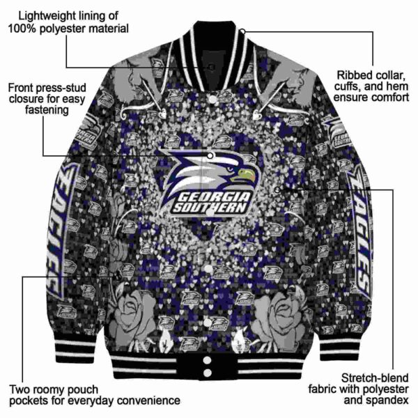 customized georgia southern eagles heart explosion blue jacket new arrival