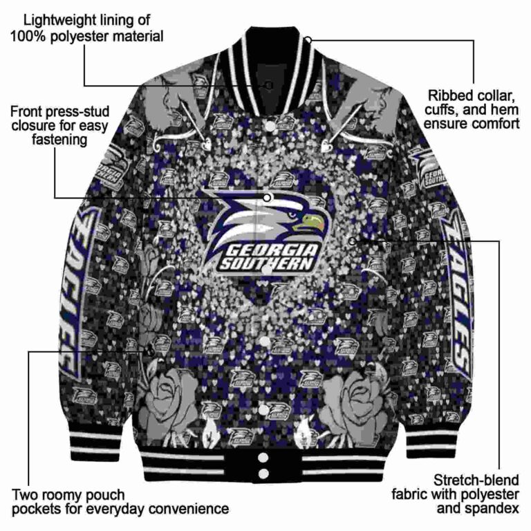 customized georgia southern eagles heart explosion blue jacket new arrival