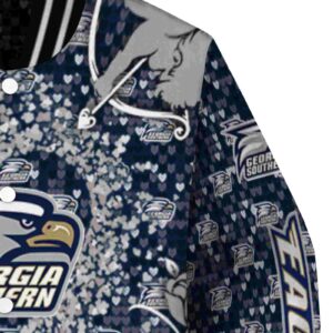 customized georgia southern eagles heart explosion blue jacket premium grade