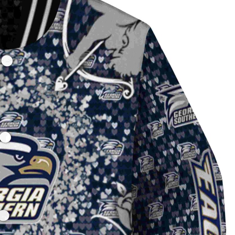 customized georgia southern eagles heart explosion blue jacket premium grade