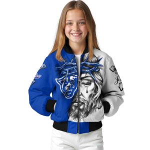 customized georgia state panthers jesus tears blue white jacket top rated