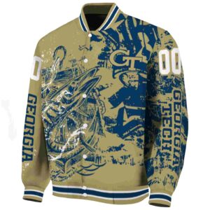 customized georgia tech yellow jackets fishing art gold jacket best selling