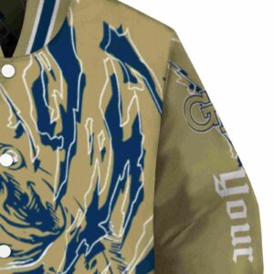 customized georgia tech yellow jackets fishing passion gold white jacket premium grade