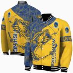 customized golden state warriors fishing rod yellow jacket best selling