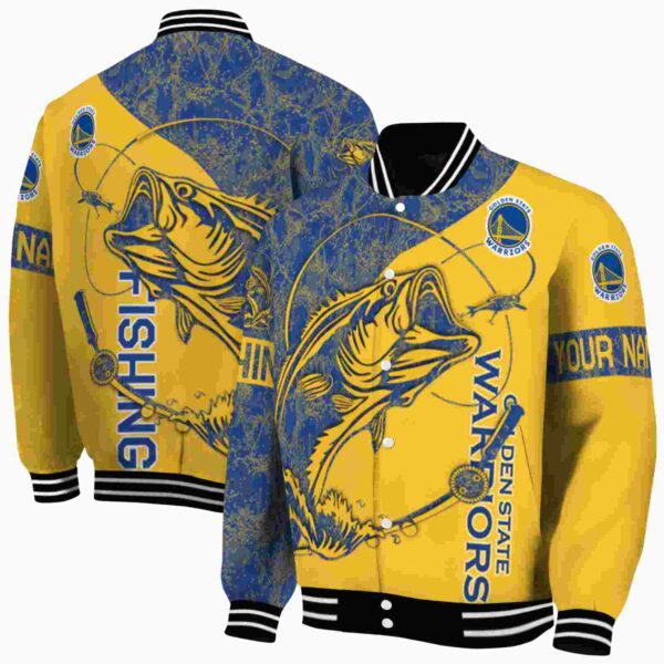 customized golden state warriors fishing rod yellow jacket fashion forward