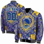customized golden state warriors heart explosion blue jacket best selling