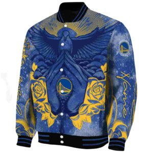 customized golden state warriors praying hands blue jacket best selling