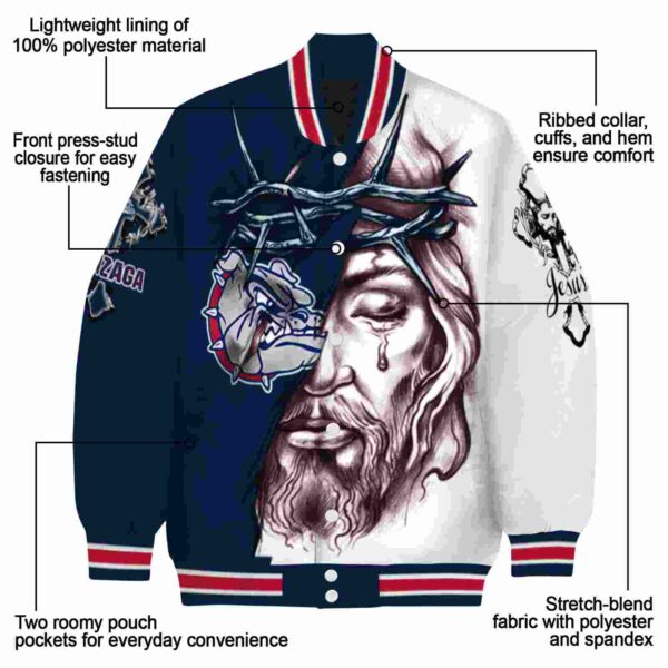 customized gonzaga bulldogs jesus tears blue white jacket new arrival