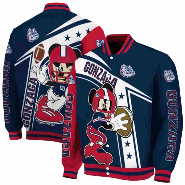 customized gonzaga bulldogs mickey football blue white jacket fashion forward