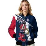 customized gonzaga bulldogs mickey football blue white jacket best selling