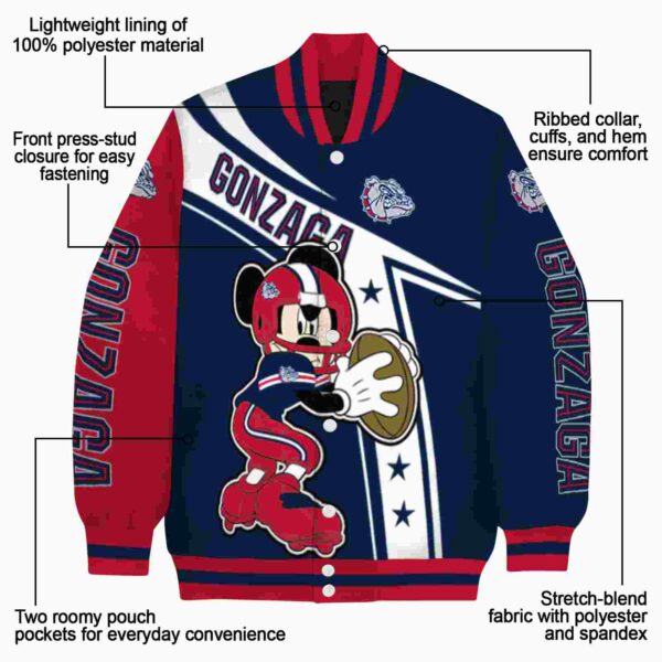 customized gonzaga bulldogs mickey football blue white jacket new arrival