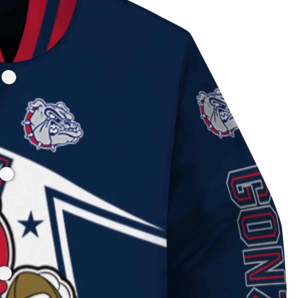 customized gonzaga bulldogs mickey football blue white jacket premium grade