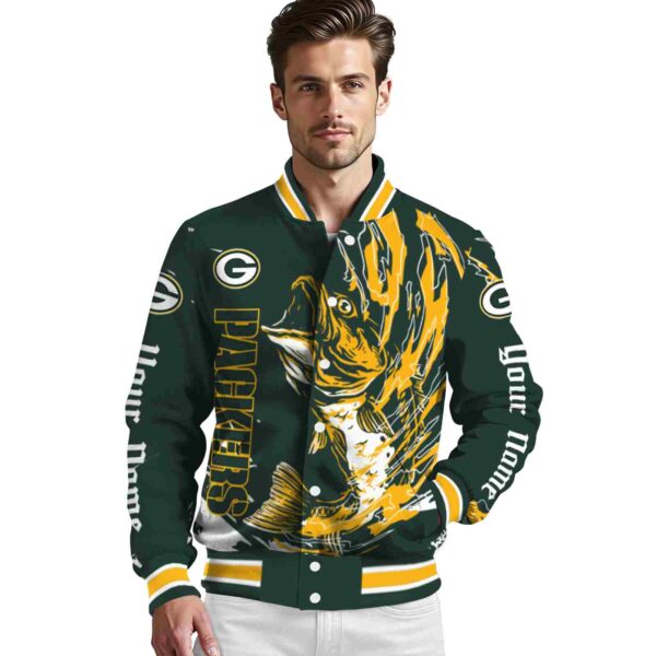 customized green bay packers fishing passion green white jacket high quality