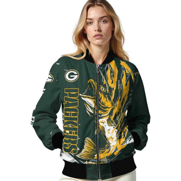 customized green bay packers fishing passion green white jacket latest model