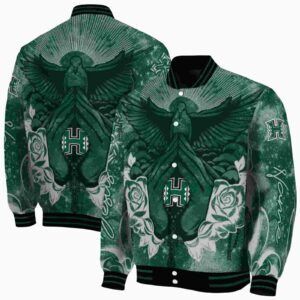 customized hawaii rainbow warriors praying hands green jacket fashion forward