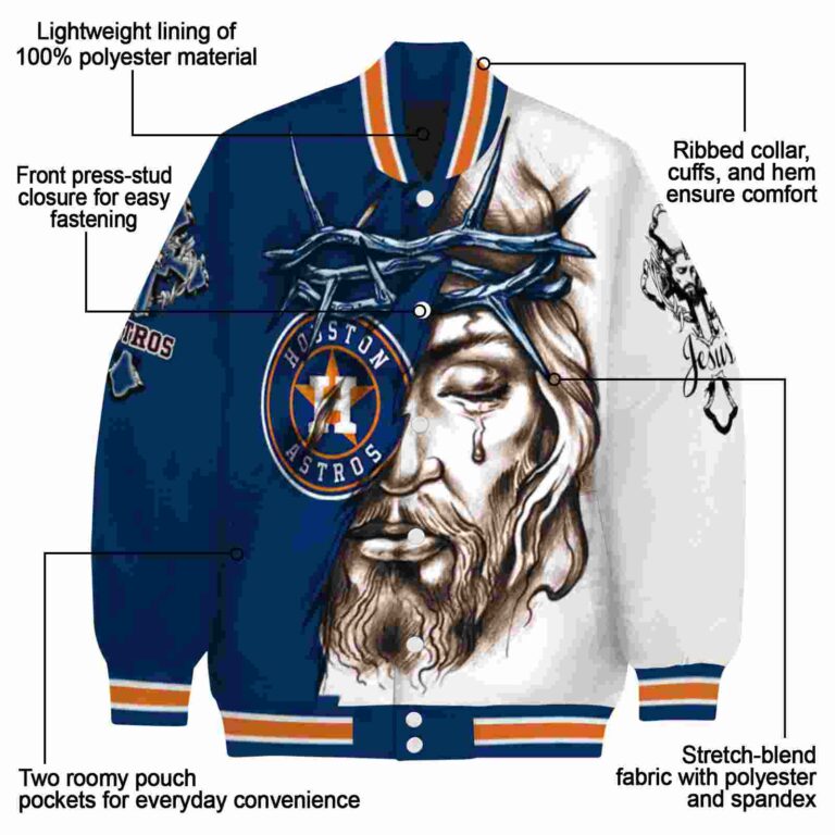 customized houston astros jesus tears blue white jacket new arrival
