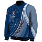 customized houston astros wave patterns blue jacket best selling