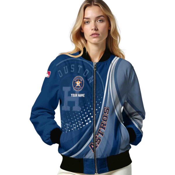 customized houston astros wave patterns blue jacket latest model