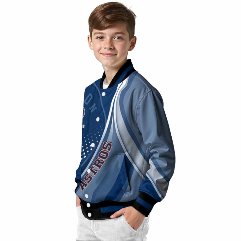customized houston astros wave patterns blue jacket trendy