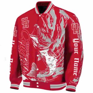 customized houston cougars fishing passion red white jacket best selling