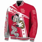 customized houston cougars mickey football red white jacket best selling