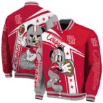 customized houston cougars mickey football red white jacket best selling