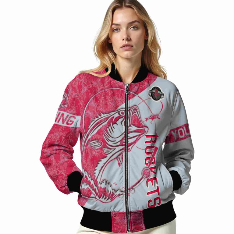 customized houston rockets fishing rod grey jacket latest model