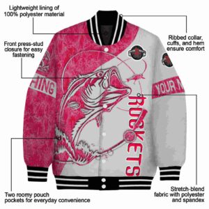 customized houston rockets fishing rod grey jacket new arrival