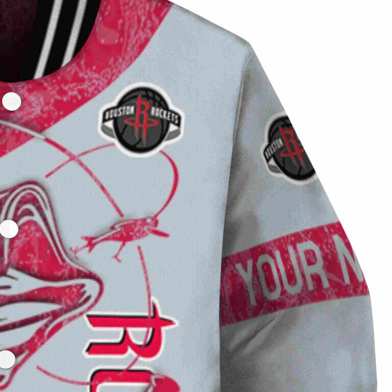 customized houston rockets fishing rod grey jacket premium grade
